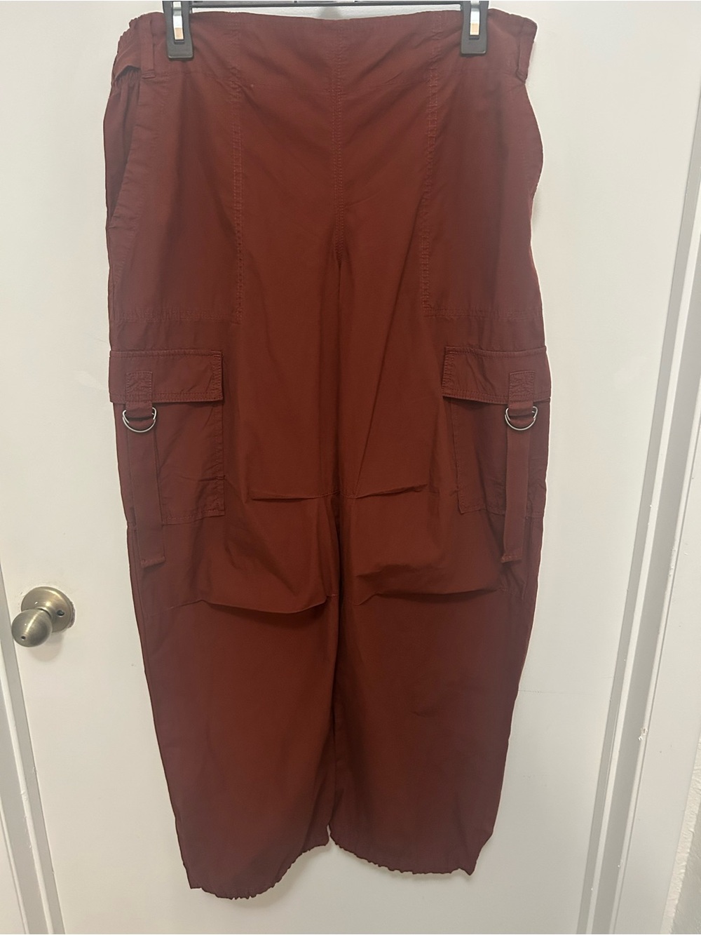 Anthropologie Rust Red Cargo Pants with D-Ring Details